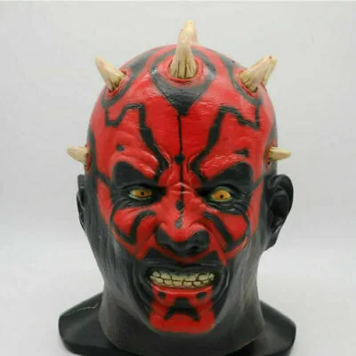 Halloween Star Wars Darth Maul Deluxe Evil Scary Costume Mask Latex Party Gift • £29.15