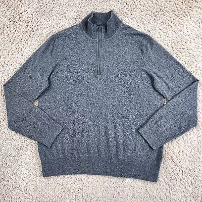 BANANA REPUBLIC Dark Gray 1/4-Zip Cashmere Blend Knit Pullover Sweater Mens L • $13.99