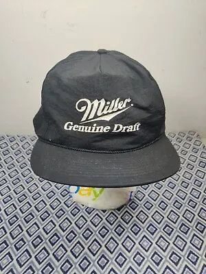 1990's Miller Genuine Draft Black Vintage NWOT Snapback Trucker Hat • $19.26