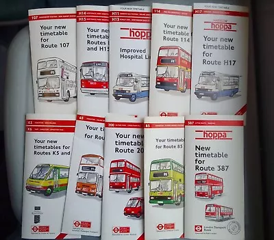 London Bus Timetable Leaflets Bundle 100 • £5