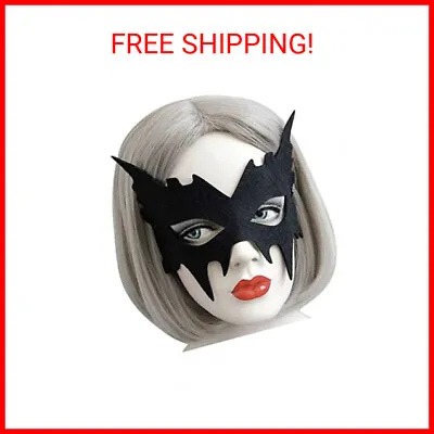 $14.20 • Buy Halloween Costume Mask Black EyeMask Half Face Mask For,Batgirl,Batboy,Cosplay P