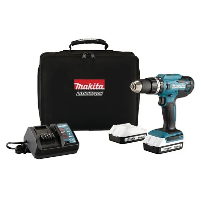 Makita 18V 2 X 2 Li-ion Brushed Cordless Combi Power Drill HP488DAEX3 • £106.99