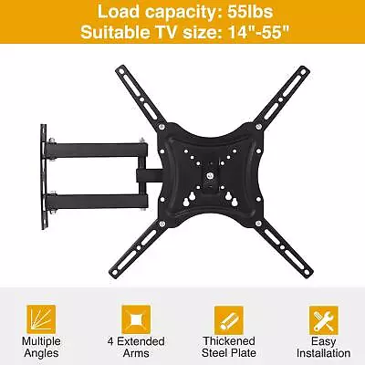 £10.99 • Buy TV Wall Mount Bracket  Swing Arm Tilt Swivel  24/28/32/40/43/49/50/55 Inch LCD