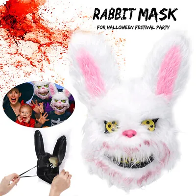 Halloween Bunny Rabbit Bloody Creepy Scary Mask Horror Killer Fancy Dress 2023 • £7.50