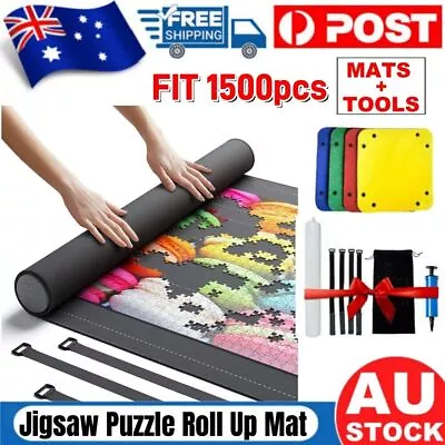 1500PCS Jigsaw Puzzle Roll Up Mat Large Felt Storage Pad Kit Toys With Inflator • $17.99