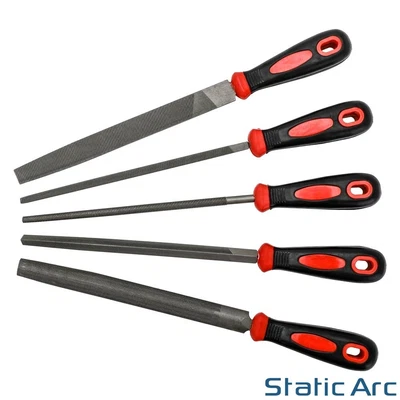 £9.99 • Buy 5pc ENGINEERS HAND FILE SET 8  LARGE METAL SANDING TOOL FLAT ROUND TRIANGLE RASP