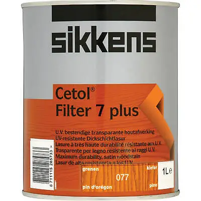 £51.95 • Buy Sikkens Cetol Filter 7 Plus Translucent Woodstain Pine 1l