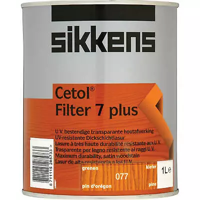 £53.95 • Buy Sikkens Cetol Filter 7 Plus Translucent Woodstain Pine 1l