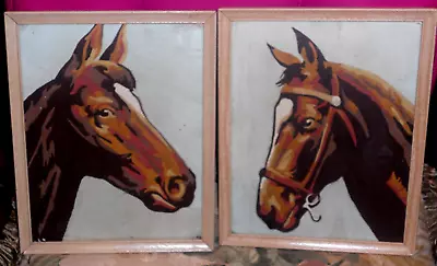 Two Retro 60s Vintage Paint By Number Horses On Canvas 8 X 10 • $24.99