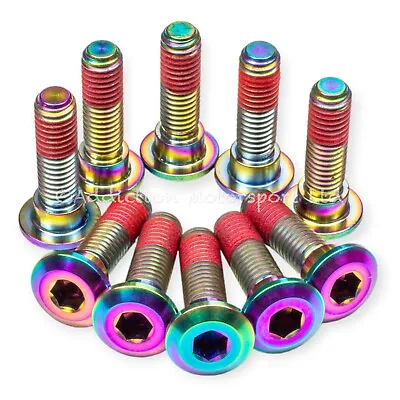 10x Kawasaki  ZX10R 04-05 Rainbow Titanium Front Disc Rotor Bolts Threadlock • £43.99