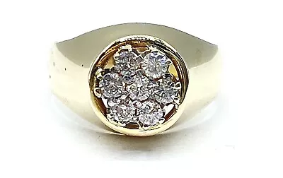 .50 Ct Natural 7x DIAMOND Mens Cluster Pinky Ring SOLID  Yellow Gold • $588