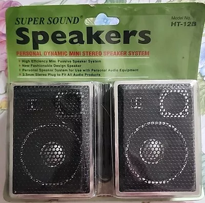 Personal Dynamic Stereo Speaker System By Super Sound Mod.HT-12B New In Box • $12