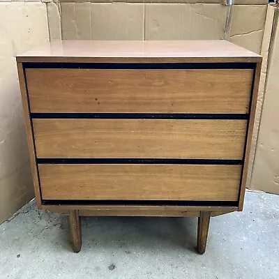 Vtg Mid Century Modern 3-Drawer Bachelor Chest Dresser By L.A. Period Furniture • $300