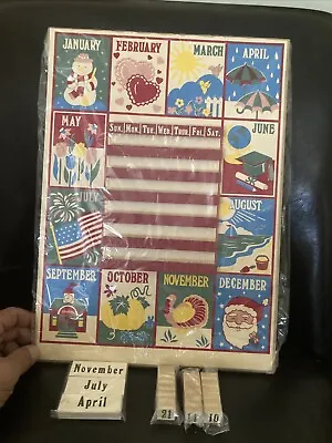 Vintage Lillian Vernon Wooden  Calendar Complete With Box New In Box • $19.95