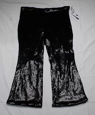 Future Collective Women's Plus High-Rise Sequin Pants EG7 Black Size 24W/26W NWT • $12.25