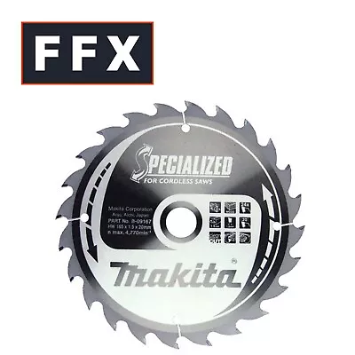 Makita B-32904 165x20mm 24T Specialised Circular Saw Blade B-09167 • £19.39