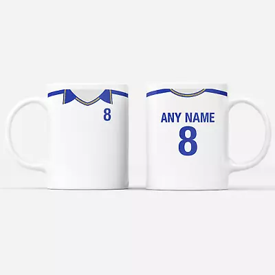 £5.95 • Buy Personalised Leeds Inspired Retro Colours Football Fan Gift Mug + Coaster