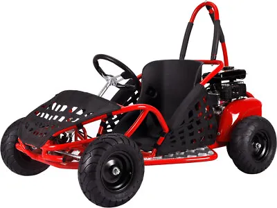 MotoTec Off Road 79cc 4 Stroke Kids Gas Go Kart For Kids- Black/Red ✅ • $1149