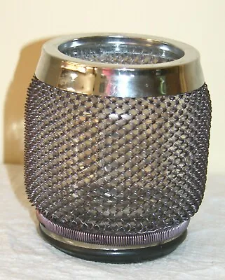Vintage Metal Mesh Over Glass Jar Matches Seltzer Siphon Bottle • $66