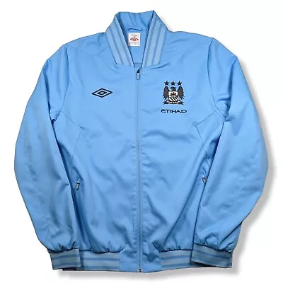 MANCHESTER CITY UMBRO Track Jacket Men's Large Training Tracksuit Top Tailored • £39.99