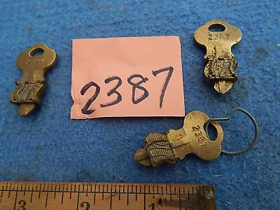 Vintage Coin Op Key: Chicago Lock Key 2387 - 3 Keys With Wafer Pack NOS • $36