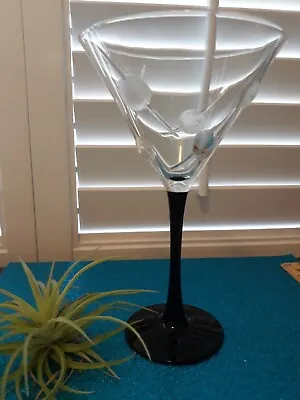 Martini Glass With Raised Olives And Toothpicks Design • $18.90