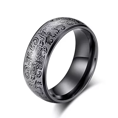 Stainless Steel Chinese Style Gluttonous Design Ring Vintage Mens Jewelry Gifts • $3.20