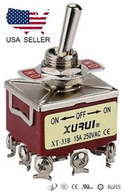 Heavy Duty 3pdt On-off-on Toggle Switch 20a 125v 15a 250v Screw Terminals (33b) • $7.38