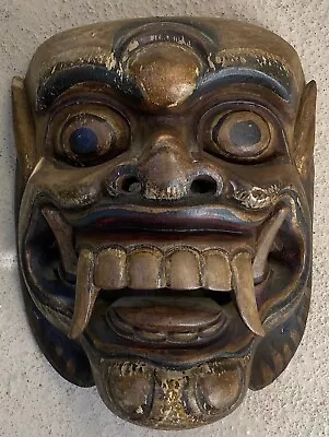 Vintage Painted Wood Balinese Mask Monkey Man • $65