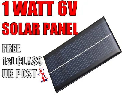 £4.99 • Buy 6V 1W 166mA Solar Panel For Any DIY Projects Arduino,Raspberry PI,PIC,AVR