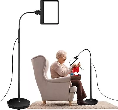 5X Magnifying Glass With Light And Stand 36 LED Dimmable Floor Magnifying Lamp • $70