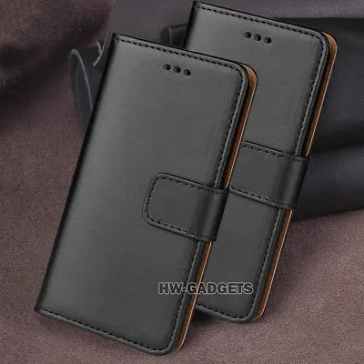 Genuine Real Leather Wallet Flip Case Cover Stand For Samsung Galaxy S Series • £6.99