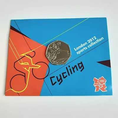 2012 London Olympic CYCLING 50p Coin - Certified Uncirculated In Sealed Card • £6.95