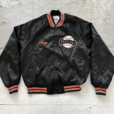 Vintage 90s MLB SF San Francisco Giants Baseball Satin Jacket Sz Large • $215