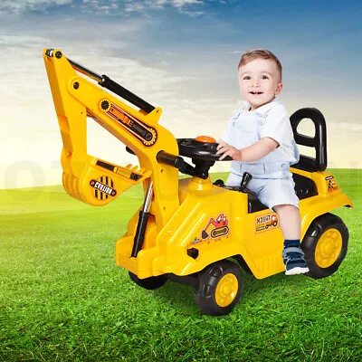 Kids Excavator Ride On Digger Toy Children Pretend Play Bulldozer Loader Car New • $64.95