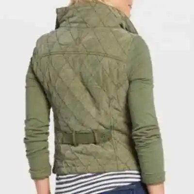 Anthropologie Marrakech Quilted Asymmetrical Phoebe Jacket Olive Green Size S • $29