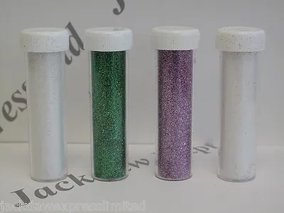 Glitter Set Of 4 - White/Iridescent/Green/Purple Cardmaking Scrapbooking AM210 • £4.68