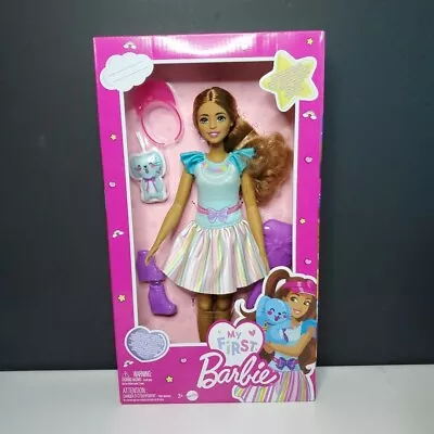 My First Barbie Teresa Preschool Doll Soft Body Easy To Dress 13 Inch Brown Hair • $11.99