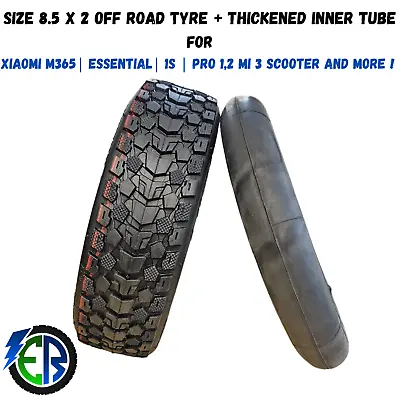 Xiaomi Off Road Tyre 8.5 Inch + Thick Inner Tube M365 Pro 1S New UK 1Pc • £6.95
