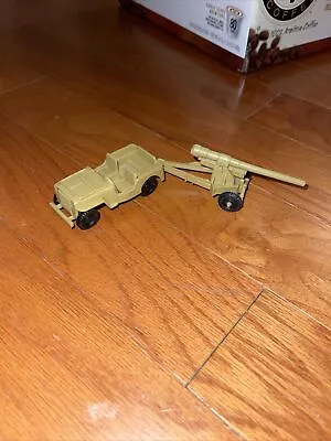 Vtg Marx Desert Fox Play Set Toy Replacement Part USA Tan Jeep Gun Cannon Set • $35