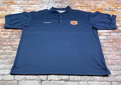 Auburn Tigers Polo Shirt Mens Large Blue Short Sleeve Football Columbia PFG Fish • $9.79