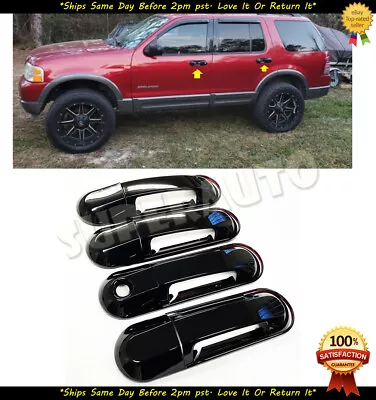 $22.99 • Buy For 2002-2010 Ford Explorer+Sport Trac Glossy Black Door Handle Covers+Bowls Set