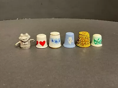 Thimbles Mixed Lot Of 6  Collectiable - Ceramic & Metal - Frog Jaspweware • $9.99