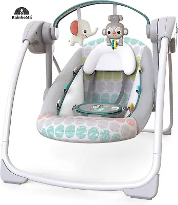 $63.24 • Buy Bright Starts Portable Automatic 6-Speed Baby Swing With Adaptable Speed, Taggie
