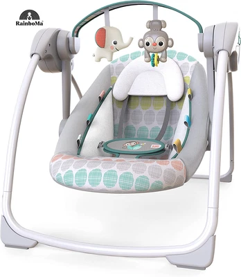$51.38 • Buy Bright Starts Portable Automatic 6-Speed Baby Swing With Adaptable Speed, Taggie