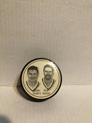 1995-96 Pittsburgh Penguins Mario Lemieux Petr Nedved Vintage Puck • $10