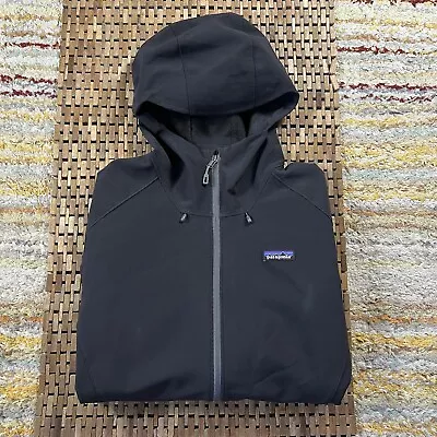 Patagonia Soft Shell Hoodie Hoody Black Full Zip Men’s Size Medium M • $119.95