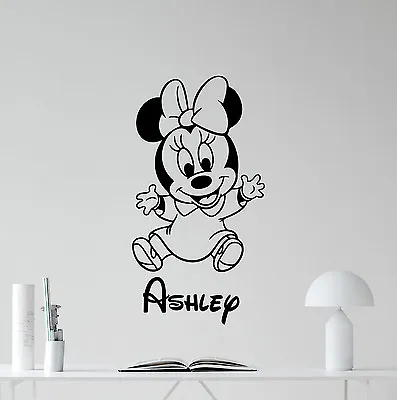 Personalized Minnie Mouse Wall Decal Custom Name Nursery Vinyl Sticker 107hor • $29.97