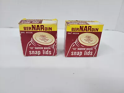 Lot Of 2 - Vintage NOS Bernardin #63 Narrow Mouth Mason Jar Snap Lids • $14.99