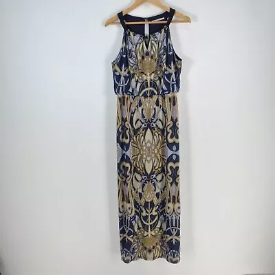 Jane Lamerton Womens Dress Size 12 Maxi Multicolour Geometric Sleeveless 075712 • $26.95